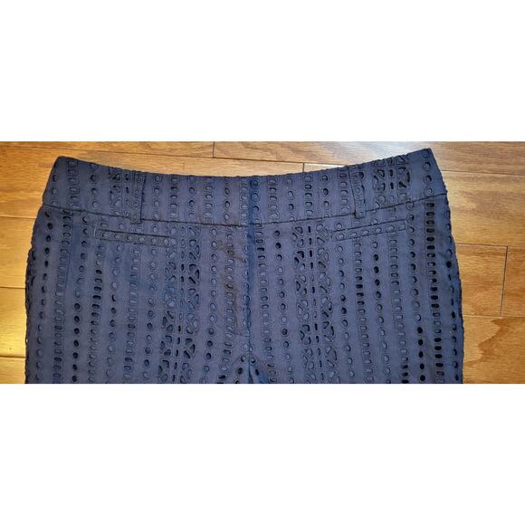 Ann Taylor LOFT Riviera Pants Cropped Blue Cotton Blend Sz 6 Petite - Picture 3 of 14
